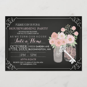 Sweet Mason Jar Chalkboard Invitation de chauffage