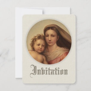 Sweet mère et bébé CC0980 Baptême Invitation