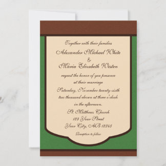 Sweet Mocha & Green Wedding Invitations