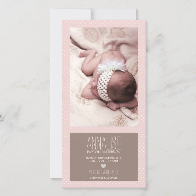 Sweet Moment Photo Baby Girl Faire-part de naissan (Devant)