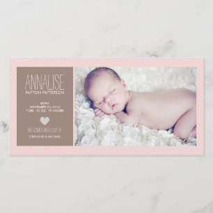 Sweet Moment Photo Baby Girl Faire-part de naissan