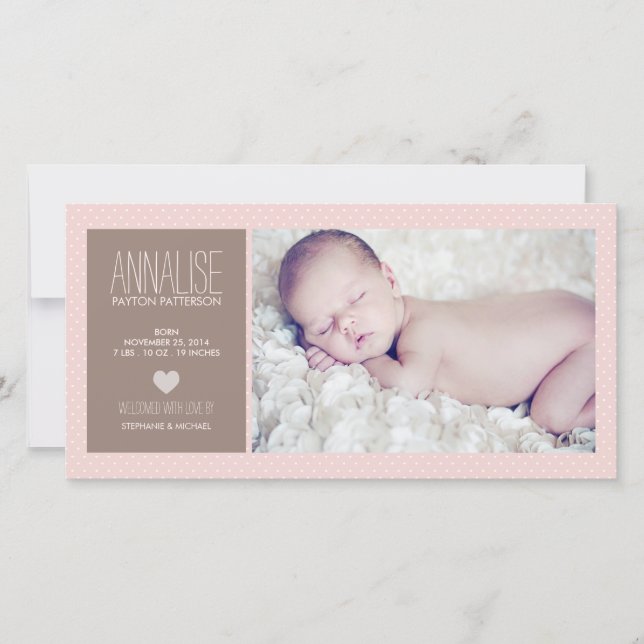 Sweet Moment Photo Baby Girl Faire-part de naissan (Devant)