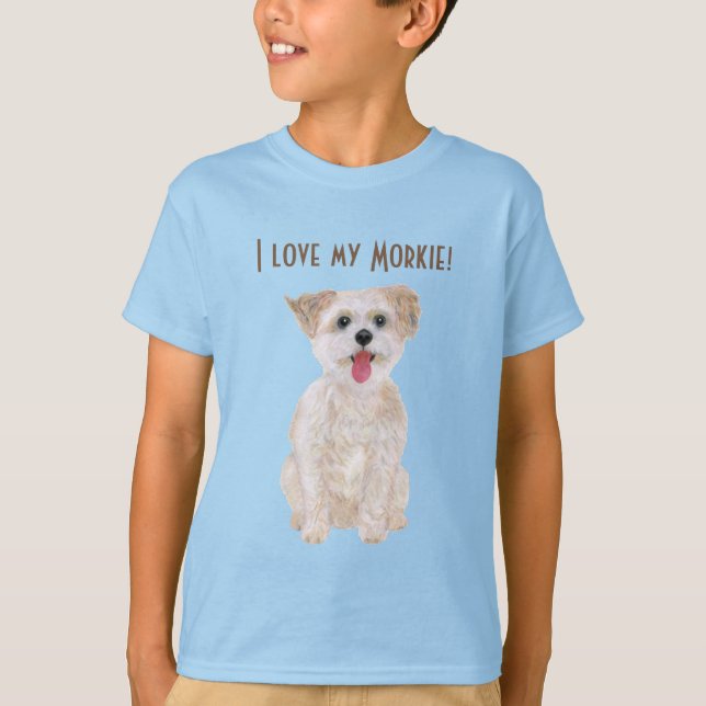 Sweet Morkie Blue Boy's T-shirt (Devant)