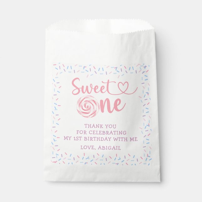 "SWEET ONE" 1ER ANNIVERSAIRE Favoriser les sacs (Devant)