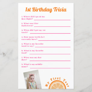 Sweet One Anniversaire Trivia Jeu