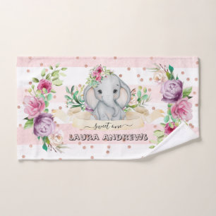 Sweet One Baby Elephant and Flowers 1er anniversai