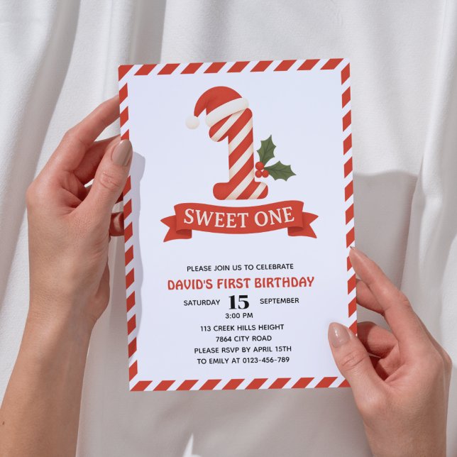 Sweet One Christmas First Birthday Invitation (Créateur téléchargé)