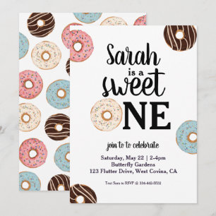 Sweet One Donut Invitation Anniversaire