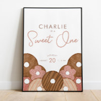 Sweet One First Birthday Donut Girl's Party Poster