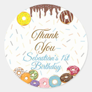 Sweet One First Birthday Favoriser autocollant