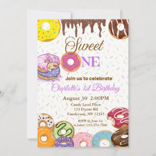 Sweet One First Birthday Invitation - Girl