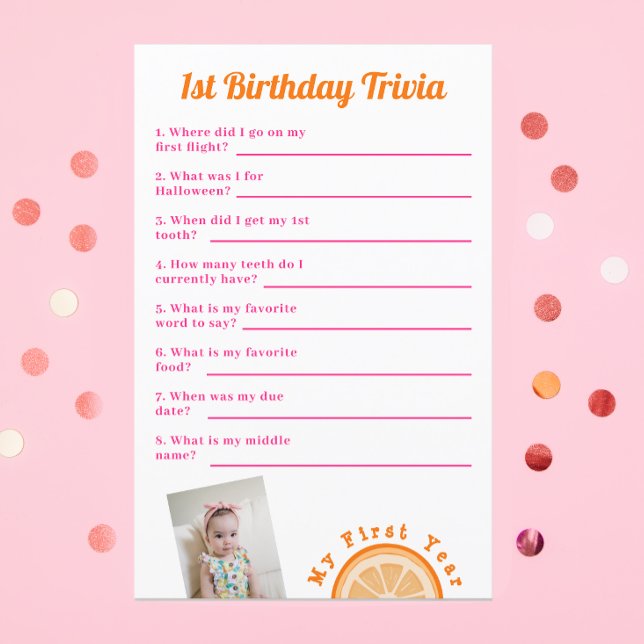 Sweet One First Birthday Trivia Jeu (Créateur téléchargé)