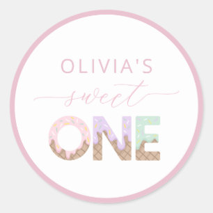 Sweet One Ice Cream Anniversaire Favoriser Sticker