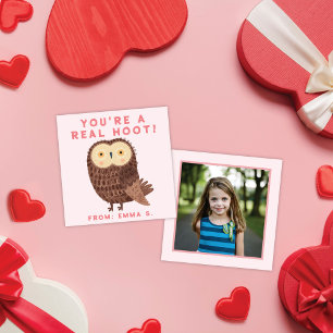 Sweet Owl Rose Valentine's Classroom Carte photo