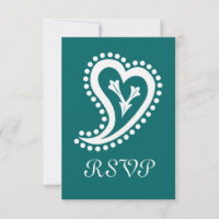Sweet Paisley Hearts dans la carte Turquoise RSVP