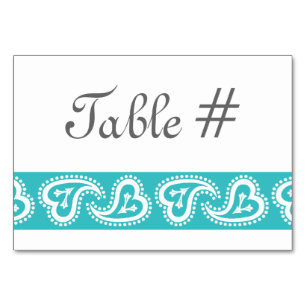 Sweet Paisley Hearts dans une carte de table Turqu