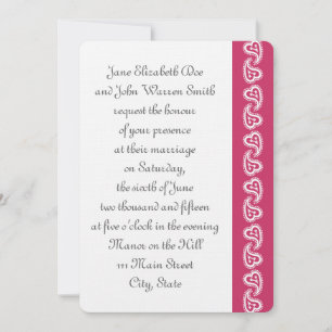 Sweet Paisley Hearts in Raspberry Event Invitation