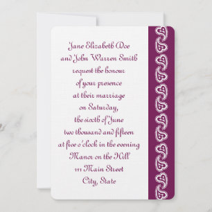 Sweet Paisley Hearts in Wine Faire-part de mariage