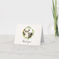 Sweet Panda Bear Baby shower Merci Note