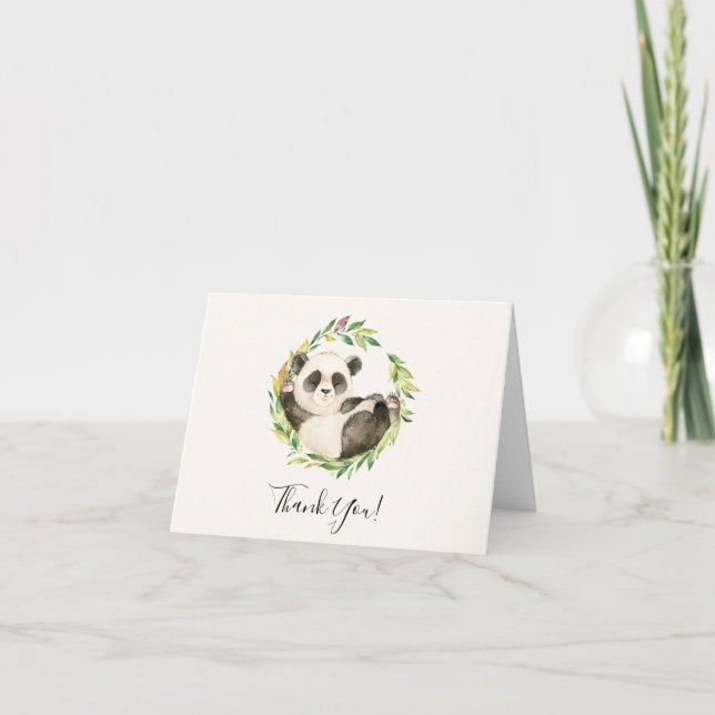 Sweet Panda Bear Baby shower Merci Note (Devant)