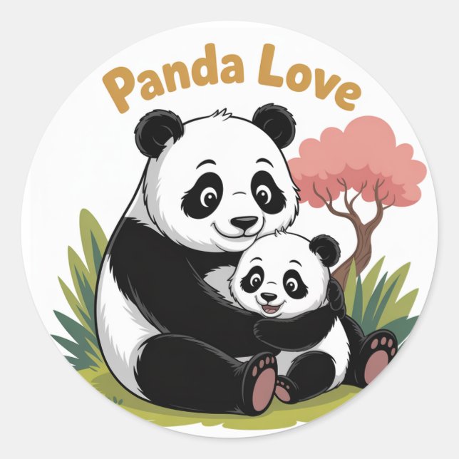 Sweet Panda Love Retour À L'École Stickers (Devant)