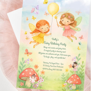 Sweet Pastel Fairy Invitation Anniversaire Pour Fi