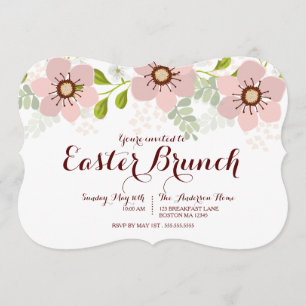 Sweet Pastel Floral Pâques Brunch Invitation