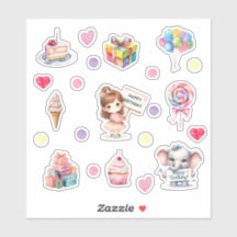 Sweet Pastel Joyeux Stickers Anniversaire