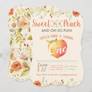 Sweet Peach Floral Invitation premier anniversaire