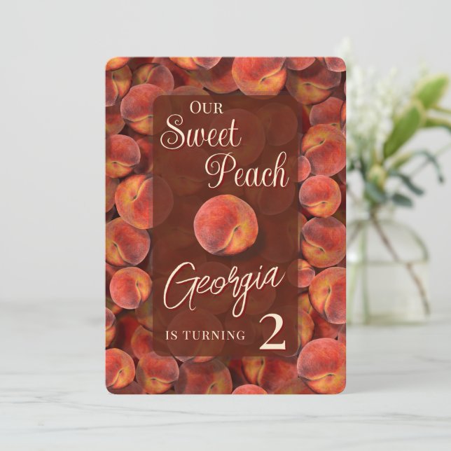 Sweet Peach Invitation d'anniversaire (Debout devant)