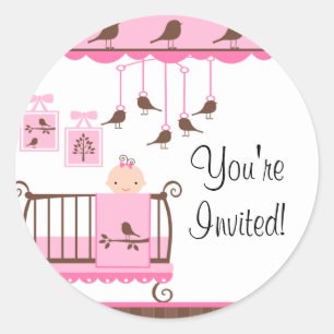 Sweet Pink Baby Room Vous êtes invité Sticker