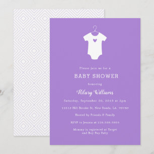 Sweet Purple Baby Shower Invitations