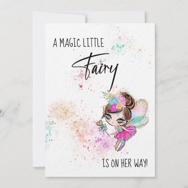 *~* Sweet Rainbow Fairy Baby shower Invitation (Devant)