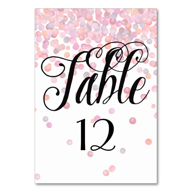 Sweet Rose Aquarelle Confetti Numéro de table (Par défaut)