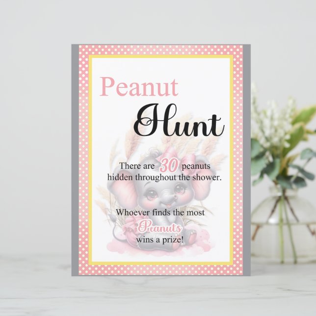 Sweet rose Elephant Baby shower Chasse de canard J (Debout devant)