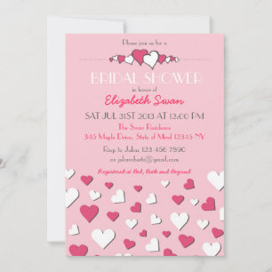 Sweet Rose et blanc Amour nuptiale Invitation