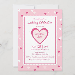 Sweet Rose Hearts Valentine Faire-part de mariage