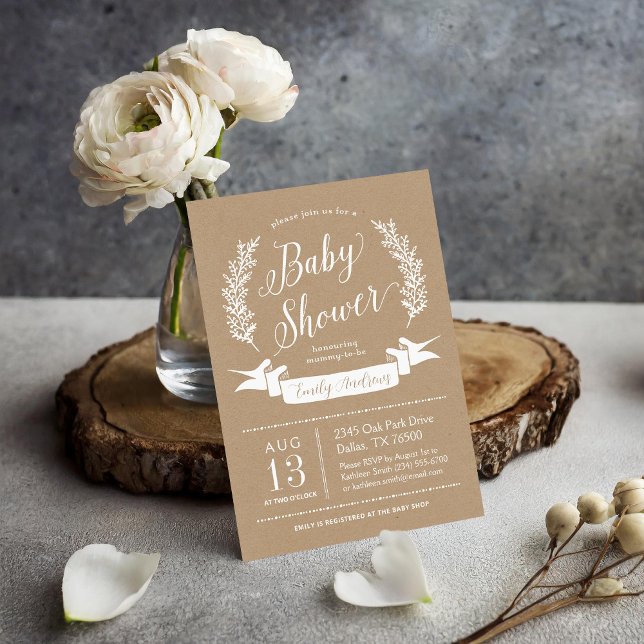 Sweet Rustic Baby shower Invitation (Créateur téléchargé)