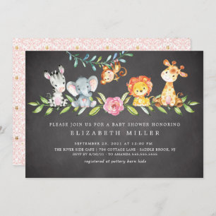 Sweet Safari Animaux Baby shower Invitation