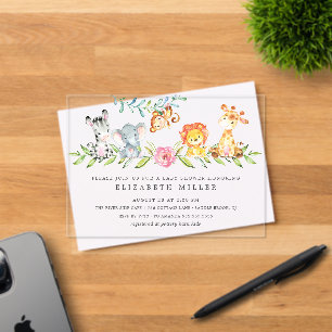 Sweet Safari Animaux Baby shower Invitation