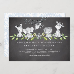 Sweet Safari Animaux garçon Baby shower Invitation