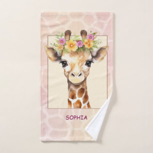 Sweet Safari Baby Giraffe en rose et jaune
