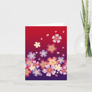 Sweet Sakura Blossoms Kimono Style Red & Purple