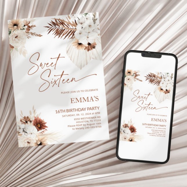 Sweet Seize Anniversaire Invitation 16E Anniversai (Créateur téléchargé)