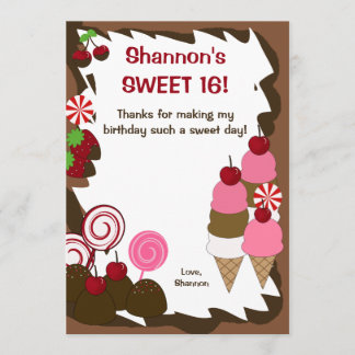 SWEET SIXTEEN 16 Bonbons Anniversaire MERCI plat