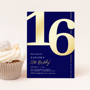 Sweet sixteen 16ème anniversaire Foil Invitation