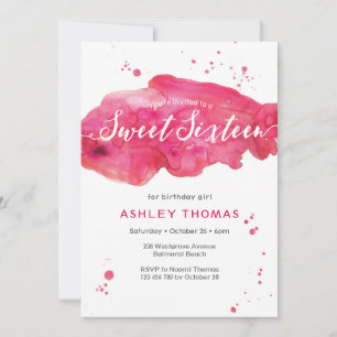 Sweet sixteen anniversaire Invitation splash ros