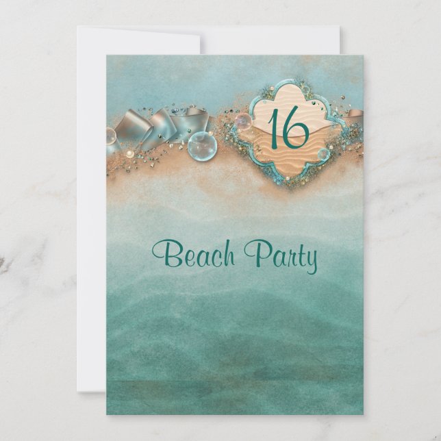 Sweet sixteen, Beach Party Invitation (Devant)