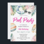 Sweet Sixteen Birthday Pool Party Invitation<br><div class="desc">Make a splash with this Sweet Sixteen Pool Party Invitation, designed for a fun, stylish, and unforgettable 16th birthday celebration. Perfect for a summer birthday, this invitation features bright poolside colors, modern typography, and a trendy layout that teens love. Fully customizable, you can edit the name, date, time, and party...</div>