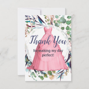 Sweet sixteen Carte de remerciements - Robe Forme